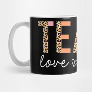 Teach Love Inspire Leopard Back to School Cute Teacher Mug